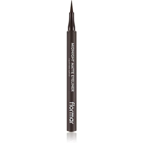 Flormar Midnight Matte Eyeliner črtalo za oči v obliki flomastra z mat učinkom odtenek 02 Brown 1 ml