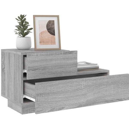 VidaXL Noćni ormarić s LED svjetlima boja hrasta sonome 70x36x40 5 cm Slike