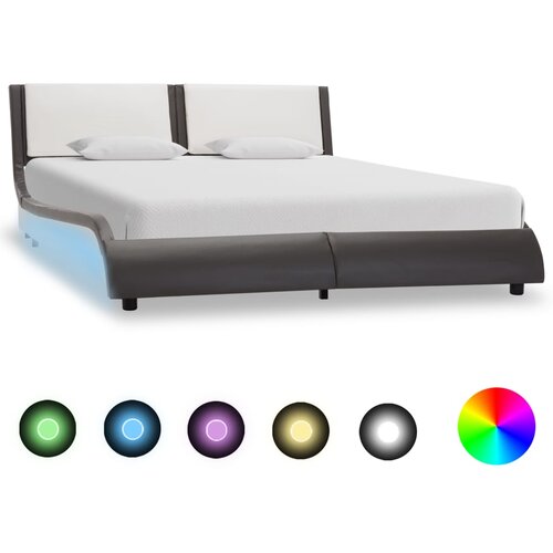  Okvir za krevet s LED rasvjetom bez madraca sivo-bijeli 120x190 cm Cene