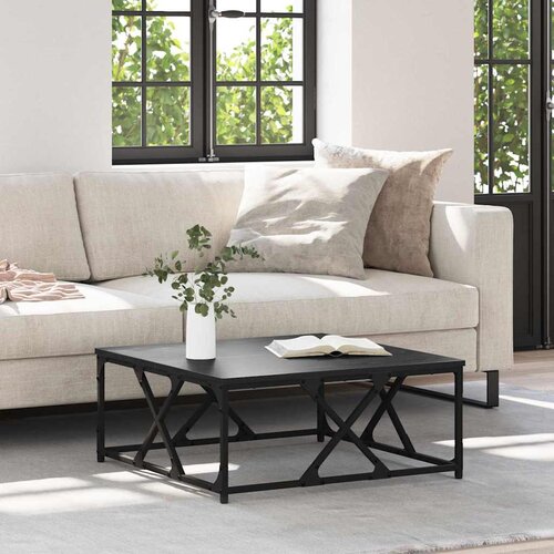 vidaXL Kava Stol Crni hrast 70 x 70 x 30 cm Konstruirano drvo Cene