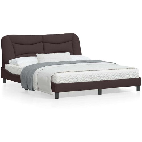  Posteljni okvir z LED lučkami temno rjav 160x200 cm tkanina, (21095195) Slike
