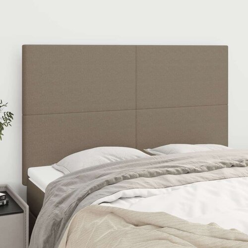  Posteljno vzglavje 4 kosa taupe 72x5x78/88 cm blago, (20933629) Slike