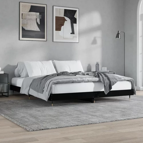 kreveta crni 120 x 200 cm od konstruiranog drva