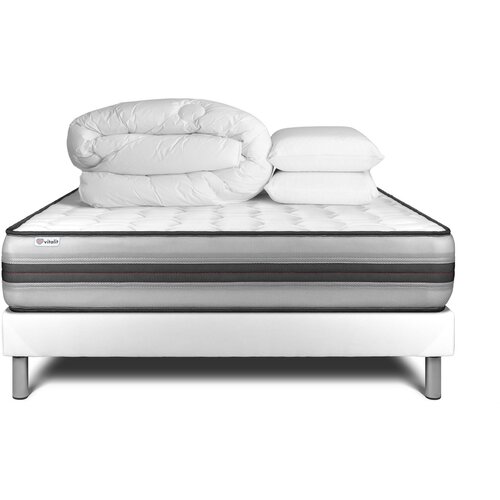 VITALIT Celoten paket za posteljo - Vzmetnica 180x200 cm + vzmetnica z letvami (v kompletu) + 2 vzglavnika + odeja - Vitalpower Recover, (21613732) Cene