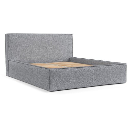 Maison de R&amp;ecirc;ve Sivi tapecirani bračni krevet s prostorom za odlaganje s podnicom 180x200 cm Lounge L &amp;ndash; Slike