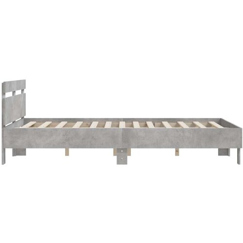 VidaXL Okvir kreveta s uzglavljem siva boja betona 150 x 200 cm drveni Slike