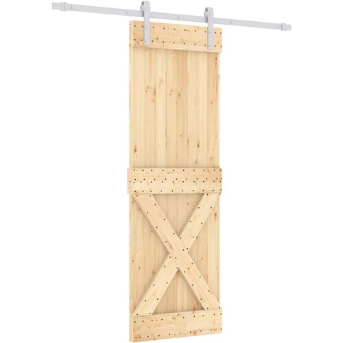 VidaXL Drsna vrata s kompletom vodil 70x210 cm trdna borovina, (20804482) Slike
