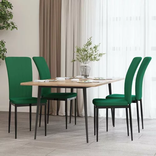  Jedilni stoli 4 kosi temno zelen žamet, (20699548)
