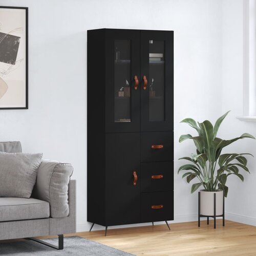 vidaXL Visoka komoda crni 69 5x34x180 cm konstruirano drvo Cijene