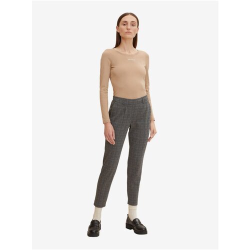Tom Tailor Grey Women&amp;#039;s Plaid Shortened Pants - Women Slike