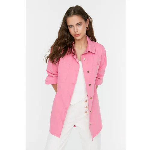 Trendyol Pink Denim Shirt Jacket