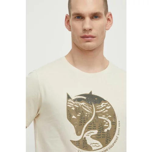 Fjallraven Pamučna majica Arctic Fox T-shirt za muškarce, boja: bež, s tiskom, F87220