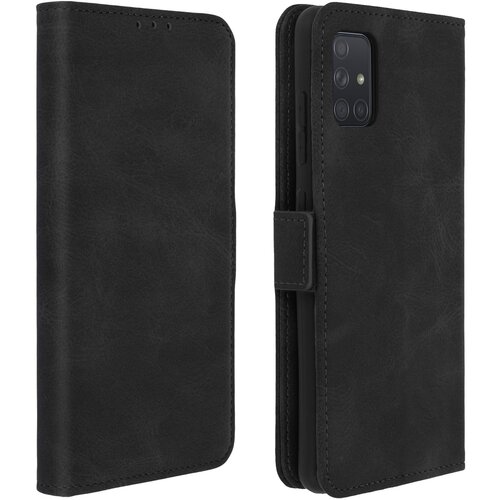 AVIZAR Popolna za&scaron;cita za funkcijo Wallet in Video Holder, ucinek teksturiranega usnja - crna str. Samsung Galaxy A51, (20599815) Cene