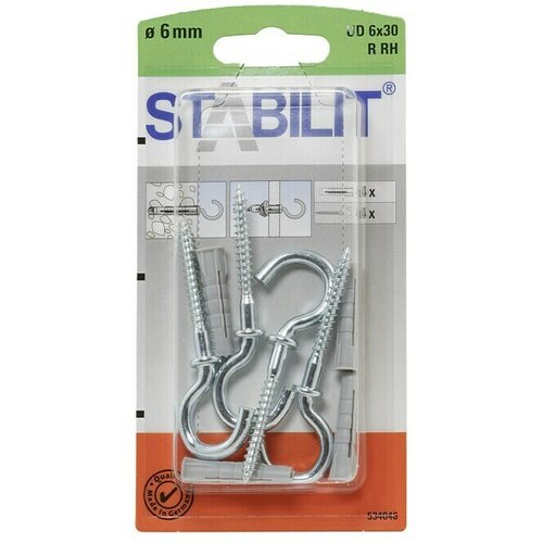 STABILIT Set univerzalnih tipli s kukama (Promjer tiple: 6 mm, Duljina tiple: 30 mm, 4 Kom., S kukom) Cijene