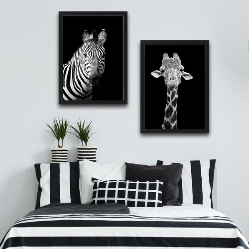 Wallity slika zebra giraffe, 2 dela, 30 x 40cm Slike
