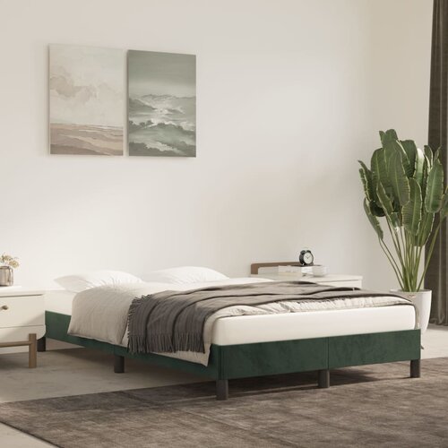 vidaXL Posteljni okvir temno zelen 120x200 cm žamet Cene
