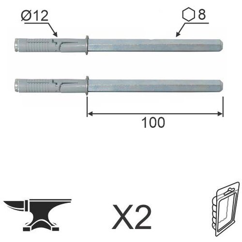 Dabel skriveni nosač police SNP ZNB OK8x100/FI12mm 2kom DBP1 (0204294) Cene