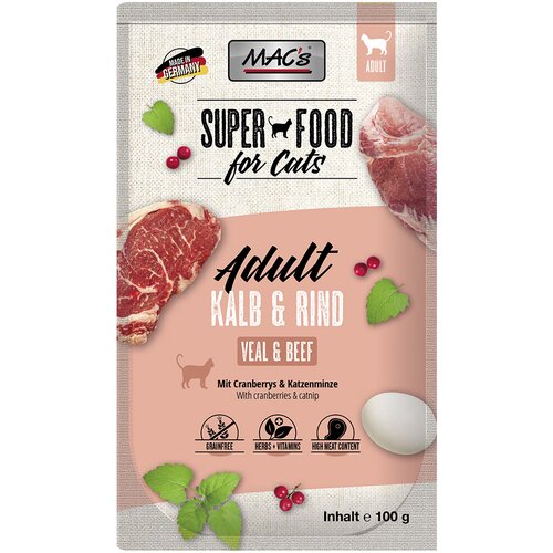MAC&amp;#039;s Ekonomično pakiranje: Cat Pouch 24 x 100 g - Teletina i govedina Slike
