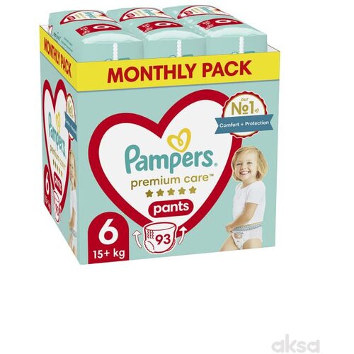 Pampers pelene Premium Pants, Veličina 6, pakovanje od 93 komada Slike