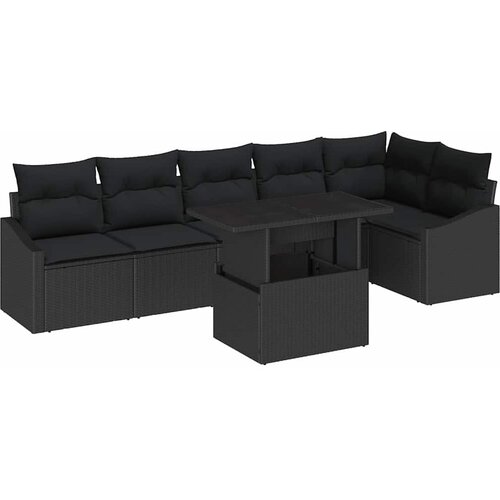  Sjedeća garnitura za vrt 7 kom. poliratan 288.5 x 123.5 x 85 cm Slike