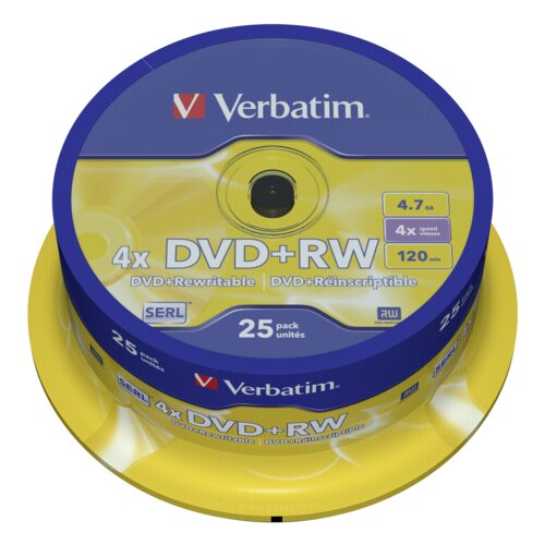 Verbatim 1x25 DVD+RW 4,7GB 4x Speed, matt silver Cijene