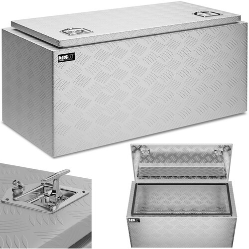 MSW Durable Aluminum Tool Transport Box with Lock, 119L Capacity - 91 x 45 x 44.5 cm, (21739002) Cene