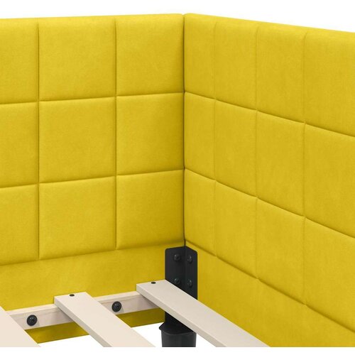 VidaXL Kutni okvir kreveta s uzglavljem Žuta 100 x 200 cm Bar&amp;scaron;un Slike
