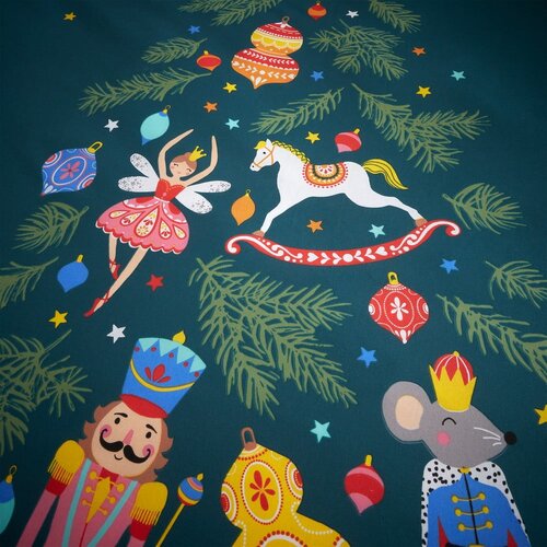 Catherine Lansfield Tamno zelena posteljina za bračni krevet/za produženi krevet 230x220 cm Nutcracker &amp;ndash; Slike