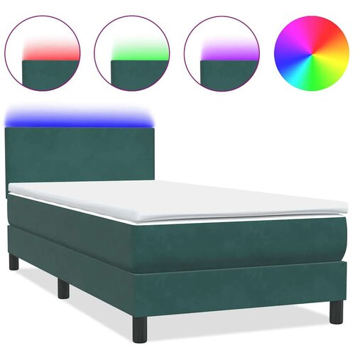 Box Spring krevet s madracem tamnozeleni 80x220 cm bar&amp;scaron;un Slike