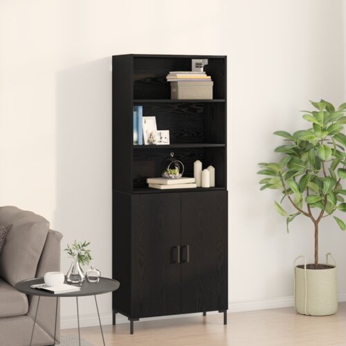 vidaXL Visoki ormarić crni hrast 69.5x34x180 cm konstruirano drvo Cijene