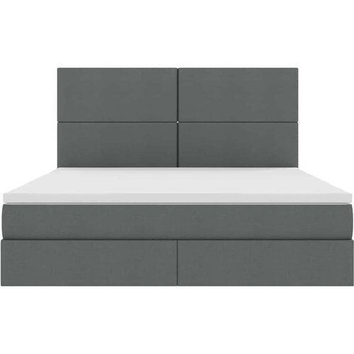  Krevet S LED lampica s pohranom Tamno siva 160 x 200 cm tkanina Slike