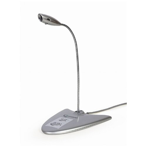 Gembird MIC-DU-01 Desktop mikrofon sa integrisanom zvučnom karticom, savitljivo telo, silver, 3.5mm Slike