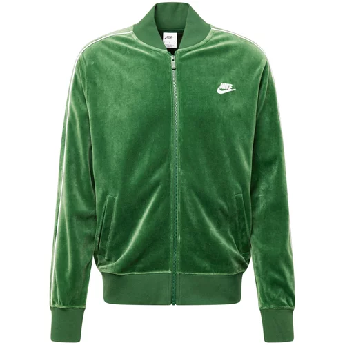 Nike Sportswear Jopa na zadrgo zelena / bela