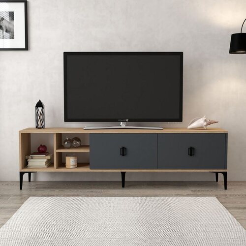Hanah home TV komoda Era 3805, 180 cm, hrast Sapphire / antracit Cene