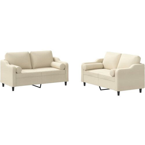 VidaXL 2-dijelni set sofa s jastucima krem od tkanine Slike