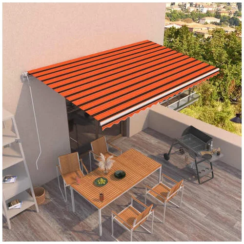  Avtomatsko zložljiva tenda 500x350 cm oranžna in rjava