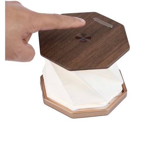 Gingko Rjava LED namizna svetilka (vi&amp;scaron;ina 18 cm) Twist Hexagon &amp;ndash; Slike