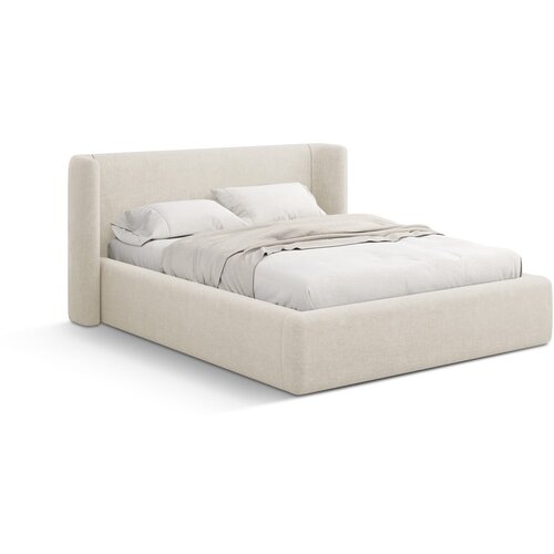 Windsor & Co Sofas Kremno bela oblazinjena zakonska postelja s prostorom za shranjevanje z letvenim dnom 200x200 cm Jason – Cene