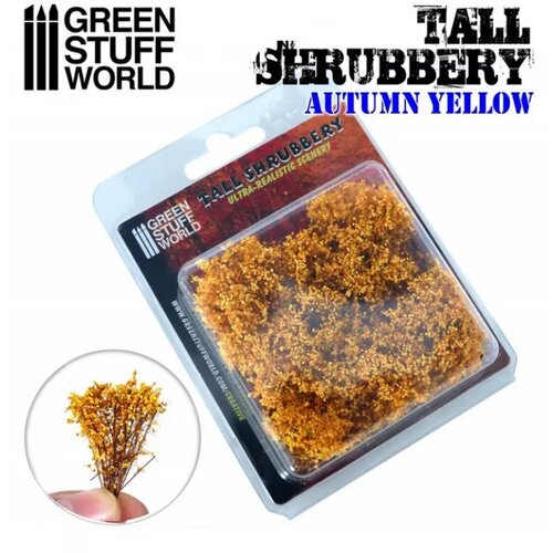 Green Stuff World tall shrubbery - autumn yellow Cene