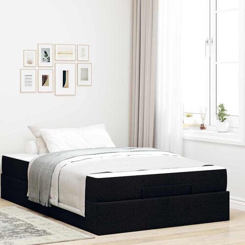 VidaXL Krevetna konstrukcija Crna 120 x 200 cm tkanina Slike