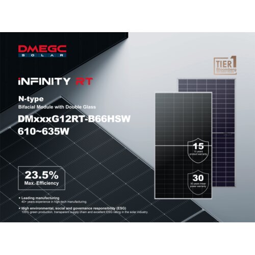 DMEGC Solar DMEGC 635 Wp DM635G12RT-B66HSW solar panel Slike