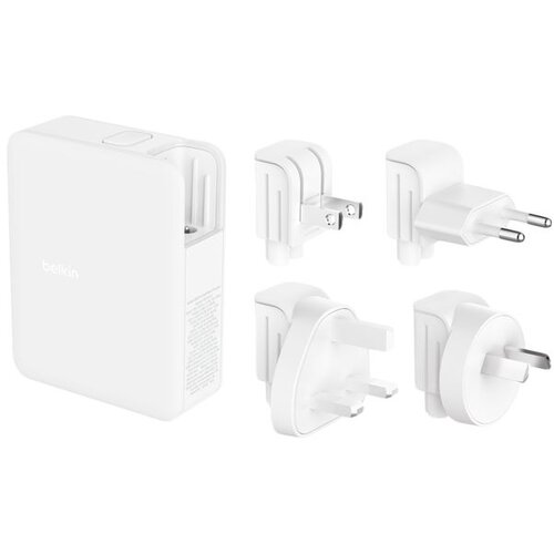 Belkin 140w 4-ports USB GaN Wall Charger with UK, EU, US plug tips, White Cijene