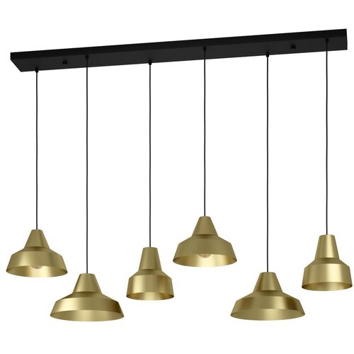 Eglo viseća lampa SAVARNA E27 6 grla crna/zlatna 145,5 cm 390017 Cene