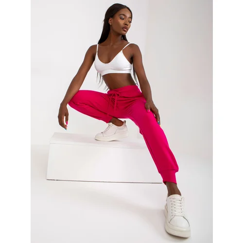 BASIC Feel Good Fuchsia classic basic tied sweatpants