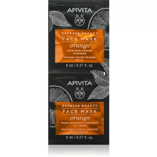 Apivita Express Beauty Orange posvjetljujuća maska za lice 2x8 ml