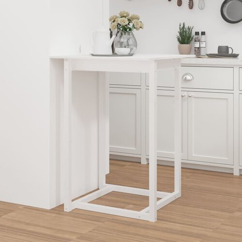 vidaXL Barska miza bela 80x80x110 cm trdna borovina Cene