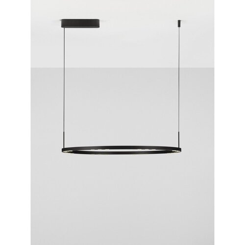 Nova Luce Mat crna LED viseća svjetiljka aluminijska s mogućnosti zatamnjivanja &amp;oslash; 80 cm Lunette &amp;ndash; Slike
