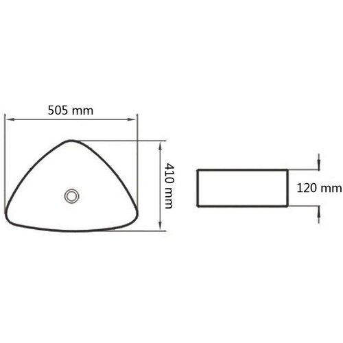 VidaXL Umivalnik Trikoten Bela Keramika 50,5x41x12 cm Slike