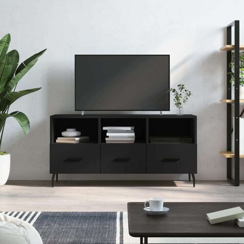 TV ormarić crni 102 x 36 x 50 cm od konstruiranog drva Cijene
