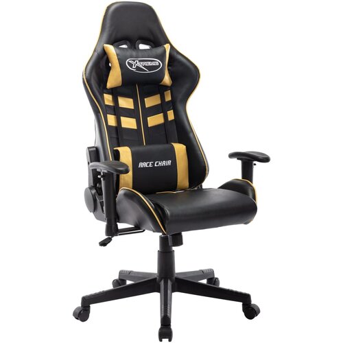 The Living Store Gaming stol črno in zlato umetno usnje - Gaming Stol, (21426735) Slike